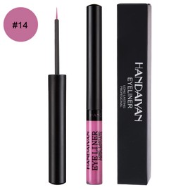 Coloured Eyeliner, Matte Liquid Eyeliner, White Eyeliner Long-Lasting Waterproof Liquid Eye Liner, Highly-Pigmented Colourful Eyeliner for Eye Makeup Tools, Black, Purple, Brown (DarkPink-14)