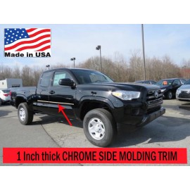 MyFrameAccessory Flexible Chrome Side Door Molding Rocker Panel Trim Kit For Tacoma 2016-2023**