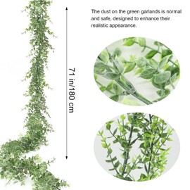 Bacucine Faux Eucalyptus Garland 4 Pack Artificial Greenery Garland 24 Ft Fake Hanging Plant Eucalyptus Leaves Garland for Wedding Arch Home Party Table Decor
