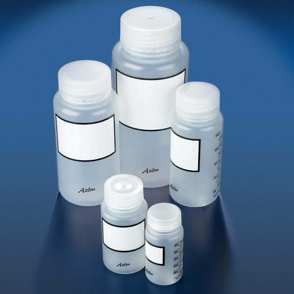 Globe Scientific BWP1000PGRAD Graduated Wide Mouth PP Bottle, 1000mL Capacity,