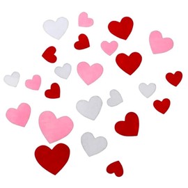 LUX TRENDS Heart Shaped Valentine Themed Felt Mini Sticker Set - Red, White, and Pink - 100 Piece Valentines Posters Cards Banner (1)