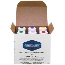 AmeriColor Basic Six Kit Soft Gel Paste Food Color, 0.75 Ounce, 6 Pack Kit