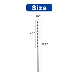 SALI 20pcs 1/4" Brad Point Wood Drill Bit Set - Carbon Steel, Titanium Coated, 11" Long, Perfect for Hardwood, Plywood & More