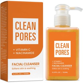 Limpiador Facial con Vitamina C y Niacinamida, Limpieza Profunda Hidratante, Eliminación de Puntos Negros, Espumante,150ml (1 Botella)