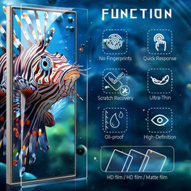 jpyyw 3-Pack Soft Hydrogel Film Screen Protector for Galaxy S23/Galaxy S23 Plus/Galaxy S23 Ultra/Galaxy S24/Galaxy S24 Plus/Galaxy S24 Ultra-Optional Models Fingerprint Unlock Anti-Scratch privacy HD