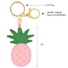 Pink Pineapple Keychain Pendant Charm with Key Ring and Clasp