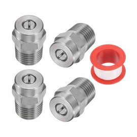 uxcell 4Pcs Pressure Washer Tip 1/4" Male NPT Threaded Spray Nozzles Stainless Steel for Water Gun Water Broom and Undercarriage Cleaner (25 Degree, 1.07mm Orifice)