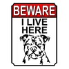 Shawprint BEWARE I LIVE HERE METAL GATE SIGN DOG 200MM