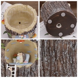 Segreto Creative Plants Pots Brush Pots Tree Stump Planter for Flower Sedum Succulent Plants Desk Garden Room Pot Décor