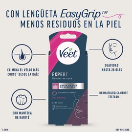 Veet Expert 32 Strips - Cold Wax Strips for Upper Lips (Bigote) with Shea Butter