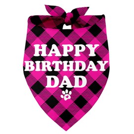 Happy Birthday Dad Dog Bandana, Dad's Gift Dog Bandana, Pet Scarf Accessories, Printed Dog Bandanas Gift for Dog Birthday Party, Dog Bandana Gift for Small Medium Large Dog, Dog Dad Bandana Gift (G4)