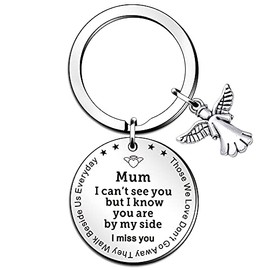 WTOPP Mum Memorial Gift Mummy Memorial Keyring Sympathy Keychain in Memory of Mother, Memorial Gift for Loss of Mum
