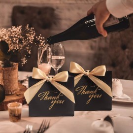 DECHISY 24Pack Small Thank You Gift Bag Party Favor Bags Treat Boxes with Gol...