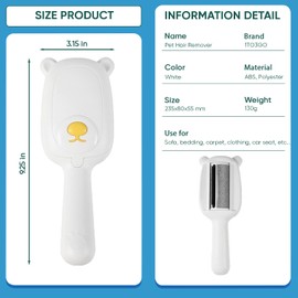 1TO3GO Pet Hair Remover Roller Compact Cat/Dog Hair Remover Deep Clean Convenient to Carry Reusable Lint Roller for Carpet, Furniture, Clothing and Bedding, Carpets and Car Seats (White)