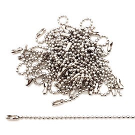 50 pcs 4 inch Bead Chain Connector Clasp, Bead Chain Key Ring tag Key Ring, Diameter 2.3 mm Metal Bead Steel Chain Jewelry Finding Accessories (3.2)