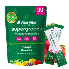 Fengsheng Home Super Greens Powder 339g - Green Powder Superfood with 648mg Pre and Probiotic Blend 13 Active Superfood Ingredients - Vitamin & Mineral, 100% Vegan, No Additives - Boost Energy, Digestion & Immunity