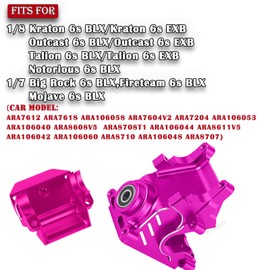 RCYouHott RC Diff Gear 43T/10T,Aluminum Gearbox Case Front&Rear Upgrades Part for 1/8 Kraton,Outcast,Notorious,Talion 6s BLX/EXB,1/7 Big Rock,Fireteam,Mojave 6s BLX,Pink