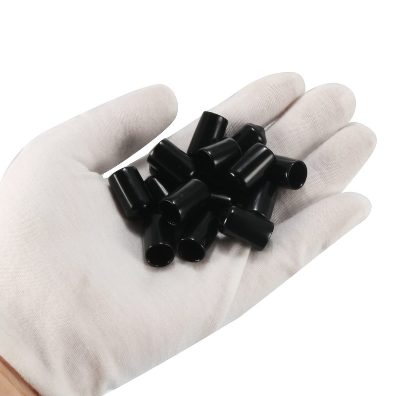 sourcing map Pack of 50 Rubber End Caps Vinyl Round