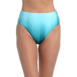 La Blanca Women's High Waist Pant Bikini Swimsuit Bottom, Turquoise//Ocean Oasis, 6