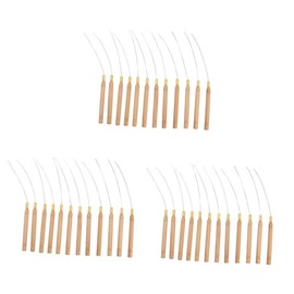 FOMIYES 36pcs Hair Diy Hook Tool Wooden Loop Needle Hair Extension Threader for Barbershop