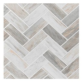 Retro Self Adhesive 12-Inch Vinyl Floor Tiles, 20 Tiles - 12" x 12", Stone Herringbone Pattern - Peel & Stick, DIY Flooring for Kitchen, Dining Room, Bedrooms & Bathrooms by Achim Home Decor