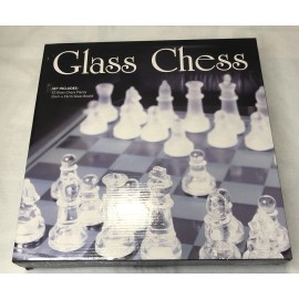 Unbranded New 33pc Clear Glass Chess Set Brand Beginner-Advan