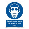 Respirators must be worn in this area Sign - A4
