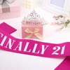 GAFATORY Pink 21st Birthday Headband and Finally 21 Sash