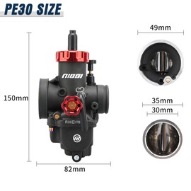 NIBBI PE30 Carburetor Kit, 30mm Carb with Motorcycle CNC Air Filter Fit for Pit Bike Dirtbike Minibike ATV 250cc 300cc Tao Tao SSR TTR Apollo