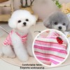 2PCS Charming Striped Dog Dress with Strawberry Patch & Lace