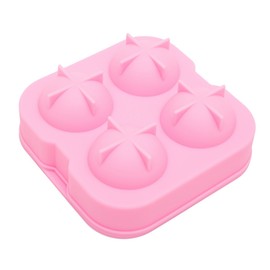 THY COLLECTIBLES Soft Silicone Ice Ball Maker Mold - Food Grade Silicone Ice Tray - Molds 4 X 4.5cm Round Ice Ball Spheres (Pink)