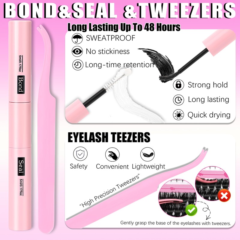 YIDUO Lashes Clusters Kit 200D+300D+Spikes+Bottom Cluster Lash Extensions Kit with