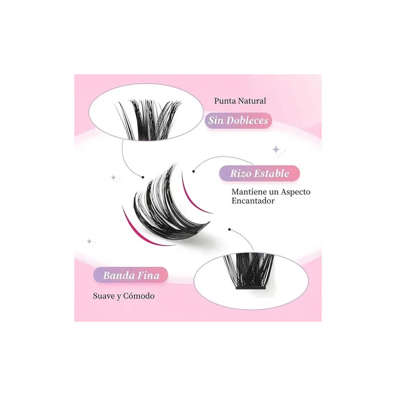 de Extensiones de Pestañas Hipoalergénicas LUJITO con Efecto Voluminoso, de