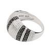 Women's Ring for Women 925 Sterling Silver Rhodium-Plated Zirconia Black,
