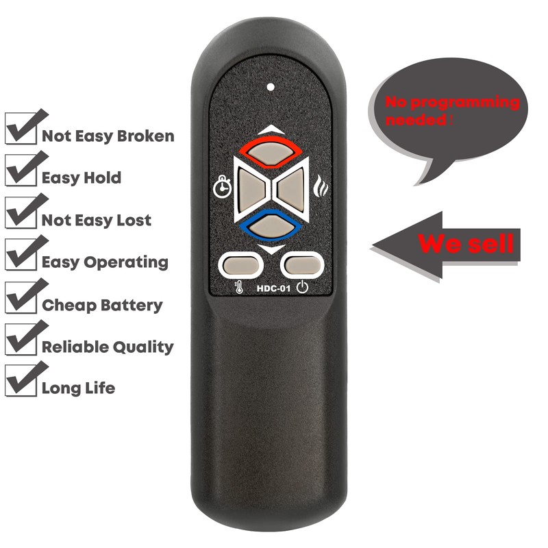 Replacement for Whalen Electric Fireplace Heater Remote Control MNFP48ES23GA MNFP48ES23CA