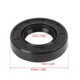 X AUTOHAUX TC Shaft Seal Ring Rubber Double Lip 25 mm x 47 mm x 10 mm for Motorcycle Crankshafts and Hydraulic Pumps