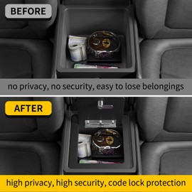 Maxzina Center Console Safe Lock Box Compatible with 2023-2025 Honda Pilot Armrest Security Organizer Center Console Safe Vault Lockbox with 3 Digit Combo Password for 2024 Pilot Accessories