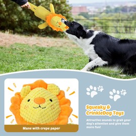 Everpwr Hundespielzeug, strapazierfähiges Plüsch-Hundespielzeug aus weichem, langlebigem Stoff, mit Baumwollmaterial und Knisterpapier, für kleine, mittlere und große Hunde geeignet