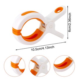 AYNKH 6 Pcs Large Beach Towel Clips, Windproof Quilt Holder Strong Grip Washing Clothes Pegs for Blanket Swimsuits Curtains