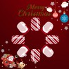 Christmas Press on Nails Short Square Fake Nails with Red