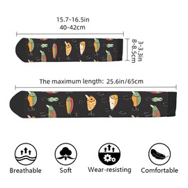 AOYEGO Fishing Lures Funny Socks Different Fishhooks Bait Fishing Hobby Tackle Novelty Casual Crew Socks Contrast Color Design for Women Men Gift