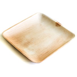 DISPOSABLE GREEN® | 25x25 CM Square Plates | 25 PCS | Palm Leaf | Biodegradable, Compostable Palm Leaf Plates, Very Stylish and Sturdy - 25 x 25 cm Square Plates [25 PCS]