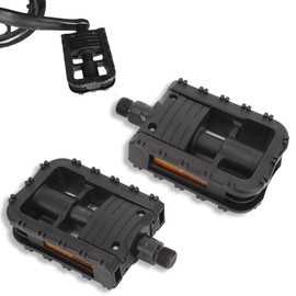 1 Pair Bicycle Pedals, Nylon Mountain Bike Pedals 12 x 7 x 6.5 cm / 4.7 x 2.8 x 2.6 Inch Non-Slip Road Bike Footrest with Reflective Strips for Road Bike, MTB, E-Bike and City Bike