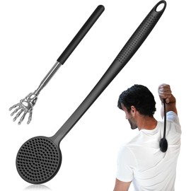 Back Scratcher, 2PackGifts for Men Back Scratcher ， 2025 New with 2 Silicone Scratch Surface, Deep Back Scrubber for Men/Women, Long Handle Backscratchers for Adults