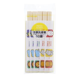 Yamato T Corporation 割ribasi Natural 18 cm Happy Friend Children 元禄 Chopsticks Chopsticks Set of Bags – 10 Pairs