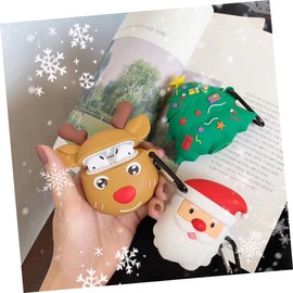 jojofuny 2 Pcs Wireless Earphone Protector Earbud Carrying Case Earphone Cover Christmas Earphone Carrying Pouch Santa Claus Case Best for Christmas Headset Earplugs Earth Tones