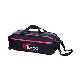 Turbo 3 Ball Pursuit Slim Triple Tote Bowling Bag- Black/Pink