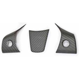 Funda de fibra de carbono para volante modelo 3 y modelo Y, accesorios decorativos interiores de grano mate, adorno de tablero de plástico resistente al desgaste (grano de carbono mate)