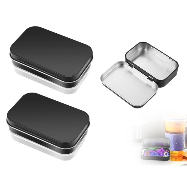 Lhbwhiz Pack of 2 tin boxes, practical metal containers, tin