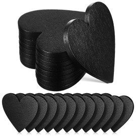 FAVOMOTO Slate Clean Wooden Hearts for Writing on Place Cards 20 Pieces 5 cm DIY Slate Plate Slate Coasters Slate Heart Stones Slate Heart with Engraving Coaster